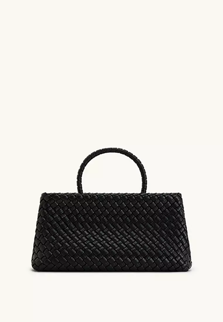 Elora Woven Tote Bag - Black