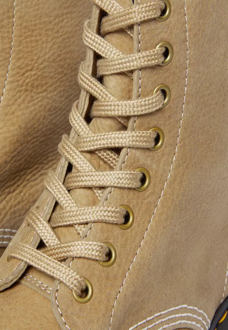 1460 Tumbled Nubuck Leather Lace Up Boots Tan Brown Women