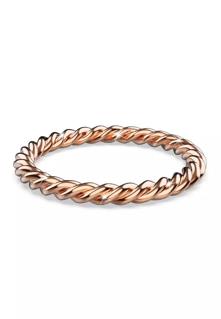 Twisted Jules Slim Silhouette Ring in Rose Gold