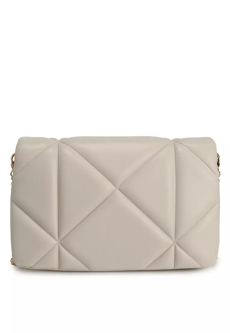 Embossed Quilted Chain Sling Bag (nt)