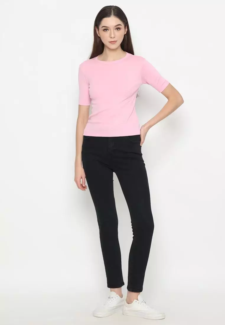 Matsuda Kaos Rib Polos Wanita Cotton T Shirt Elliot