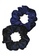 Moody Mood black and blue Mulberry Silk Scrunchies Set．Midnight & Black A075AACC50A52BGS_1