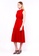 nicole red nicole Modern Mandarin Collar Maxi Dress with Unique Pleated Design On Waist 5DE0EAAAD8A660GS_2
