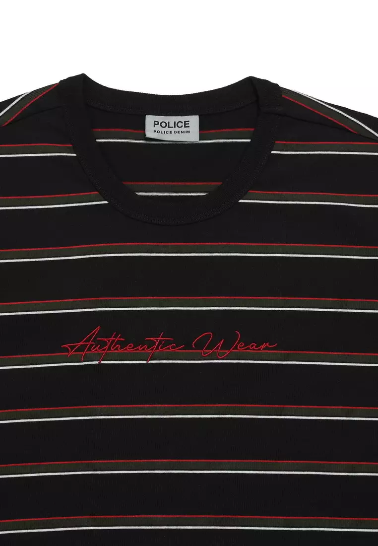 POLICE T-Shirt Salur Bordir Cotton Premium Pria 226330201