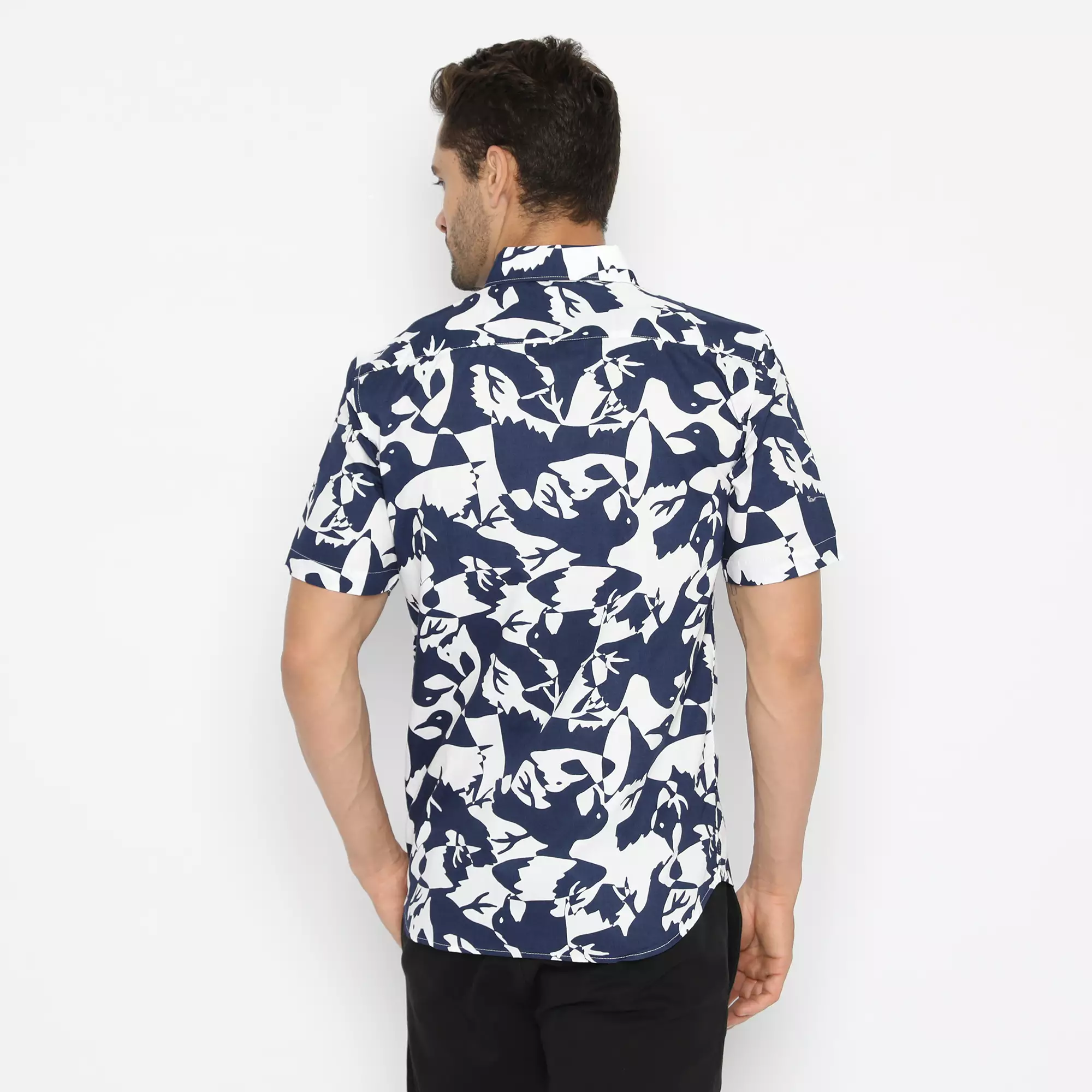 Platini Kemeja Hawai Pria Lengan Pendek Navy 132116