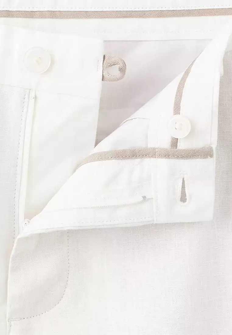 Slim-Fit 100% Linen Trousers