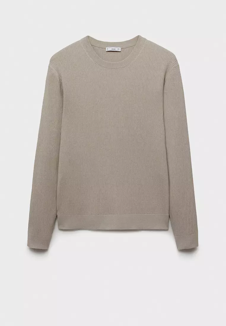 Fine Rib-Knit Cotton Sweater