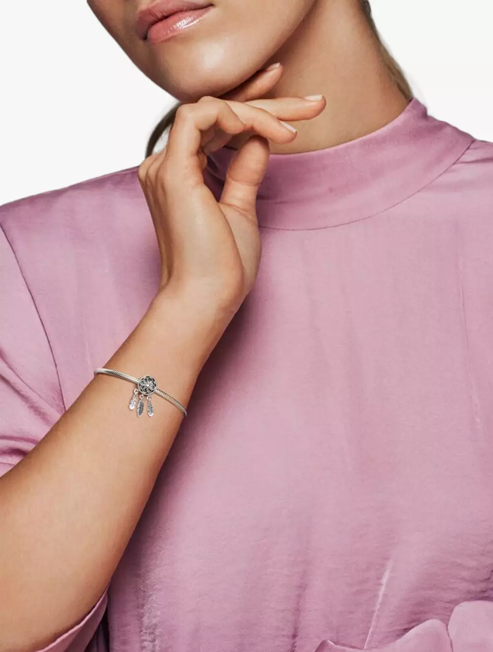 Dream catcher silver charm