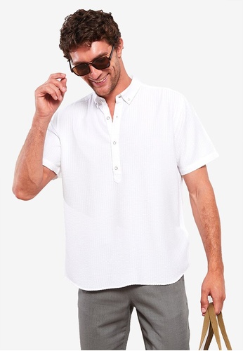 LC WAIKIKI white Comfortable Fit Short Sleeved Shirt AACFFAAE4F1C4FGS_1