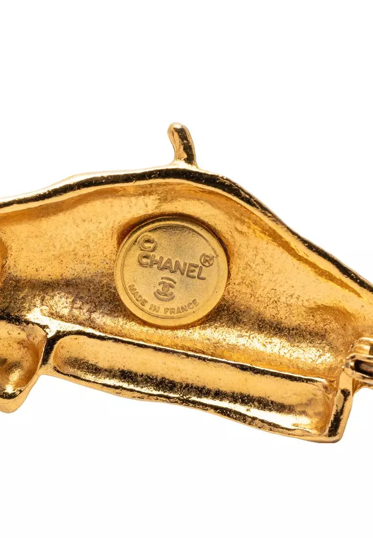 Pre-Loved Chanel Gold Plated Beret Hat Brooch