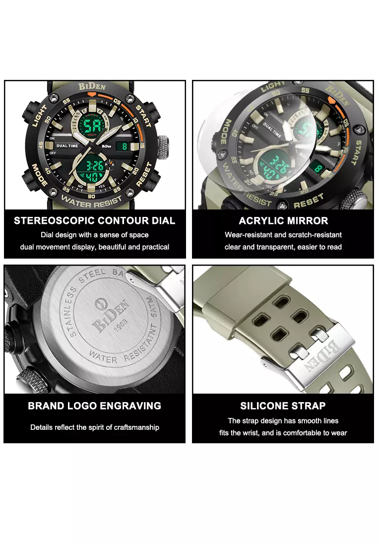 Jam Tangan Pria Original Analog&Digital Multifungsi Militer Jam Tangan Cowok Khaki