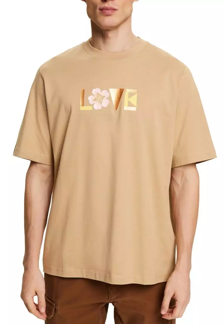 ESPRIT - Pima Cotton-Jersey Crewneck T-Shirt at our online shop