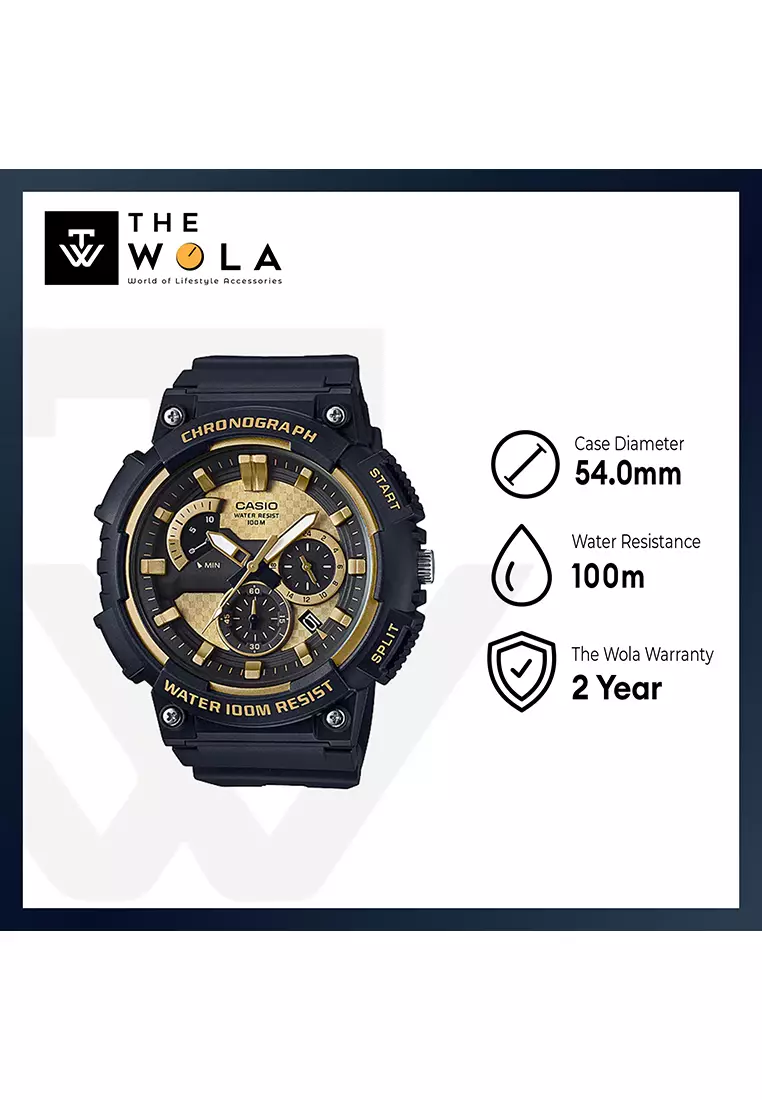 Men's Analog Watch MCW-200H-9AV Black Resin Band Sport Watch