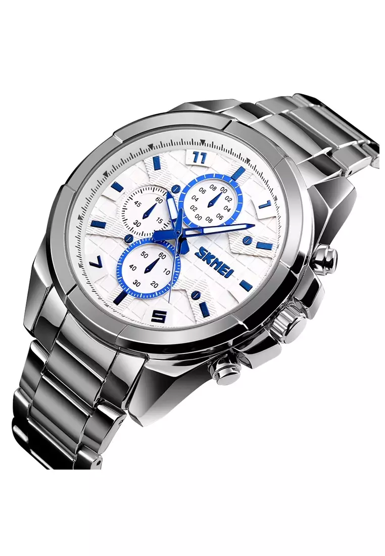 Jam Tangan Kasual Analog Pria Waterproof 30m Strap Tali Material Stainless Steel LR65 ORIGINAL