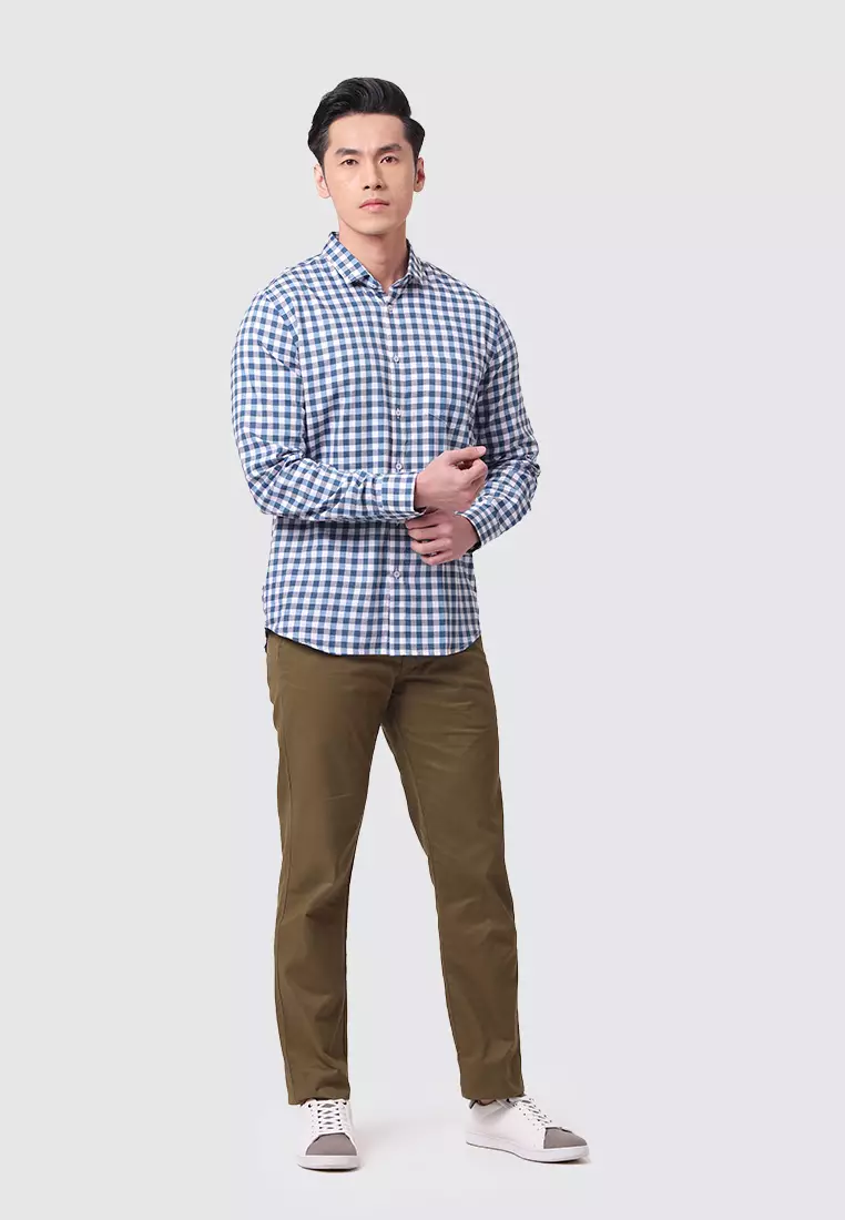 MOC Kemeja Lengan Panjang Pria XANDROS-NAVY