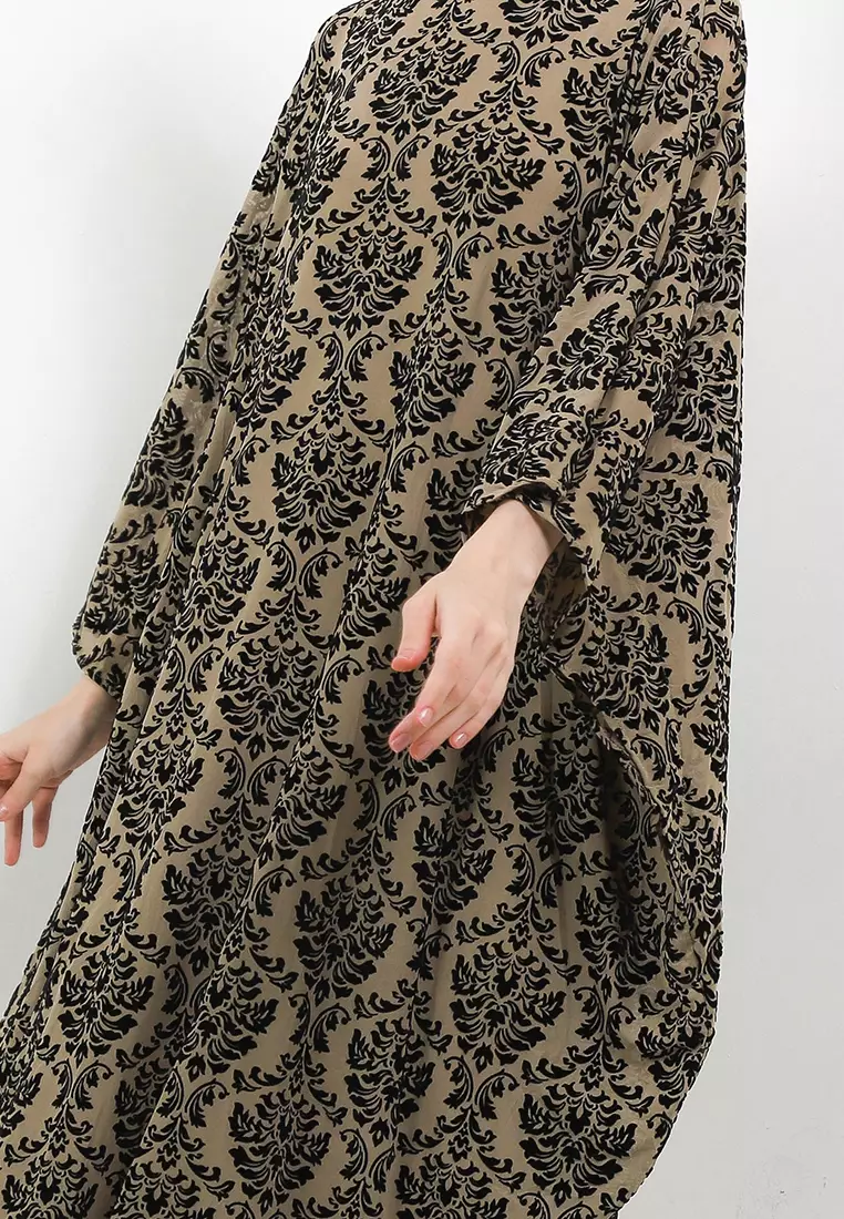 Velvet Print Mesh Kaftan
