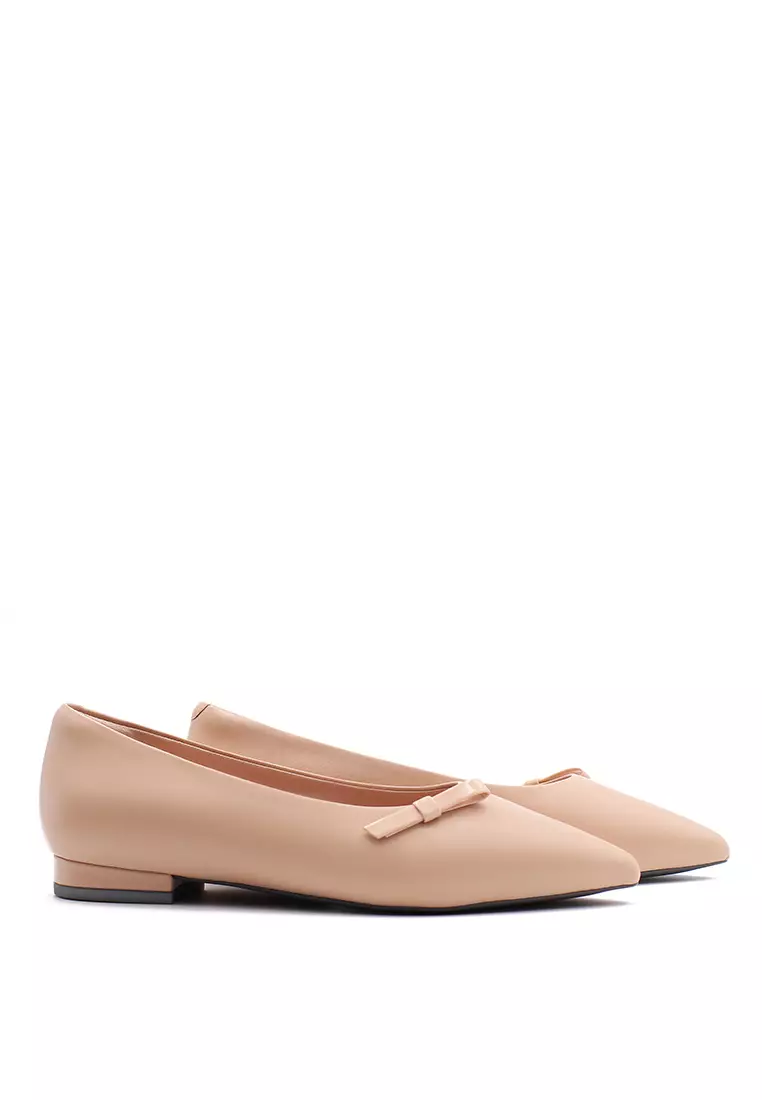 Patent nude flats hot sale