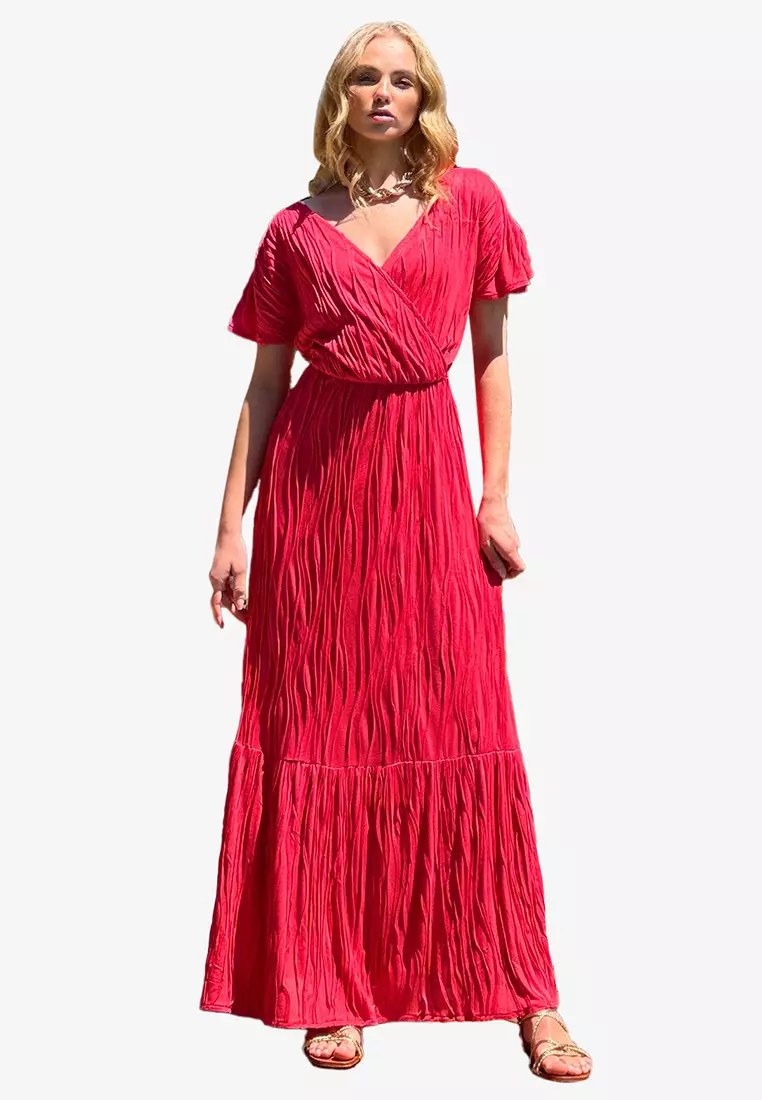 Wrap Front Maxi Dress