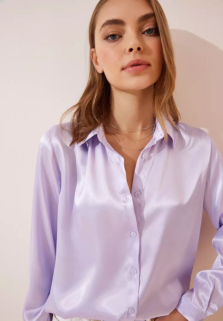 Slightly Flowing Satin Shirt