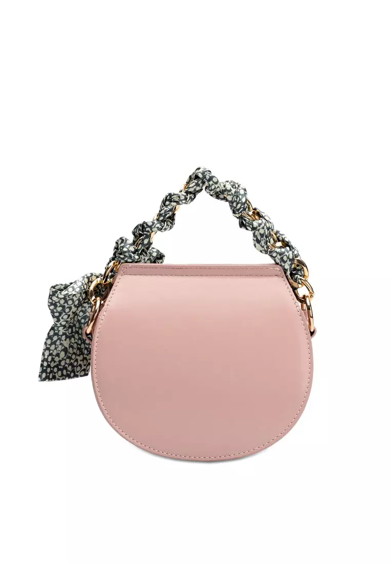 Women's Chain Shoulder Bag / Sling Bag / Crossbody Bag - Pink