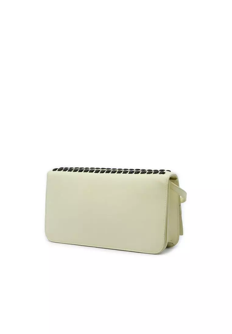 Pre-Loved Bottega Veneta Lambskin Whipstitch Flap Crossbody