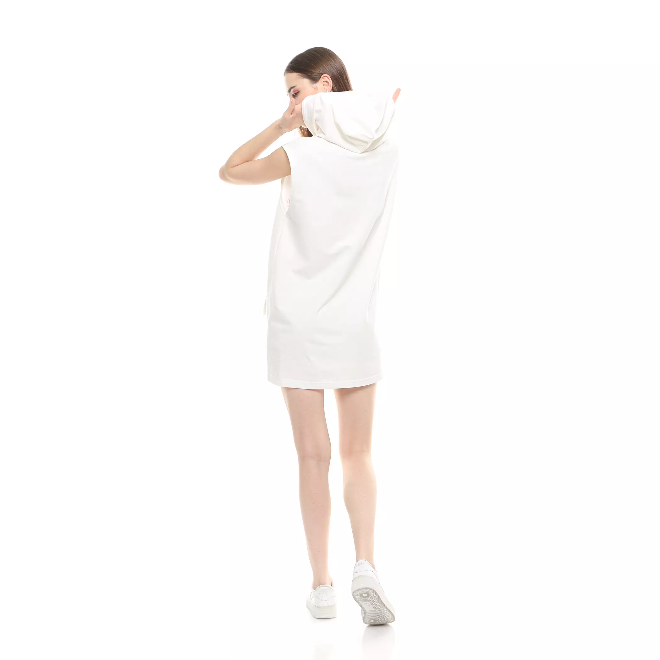 Enough For Today - Hoodie Dress Saku Cargo Emotion Putih