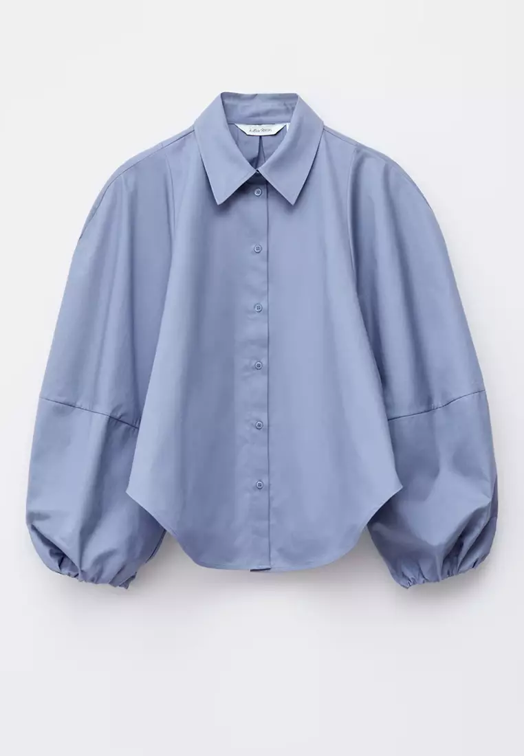 Voluminous Balloon-Sleeved Blouse