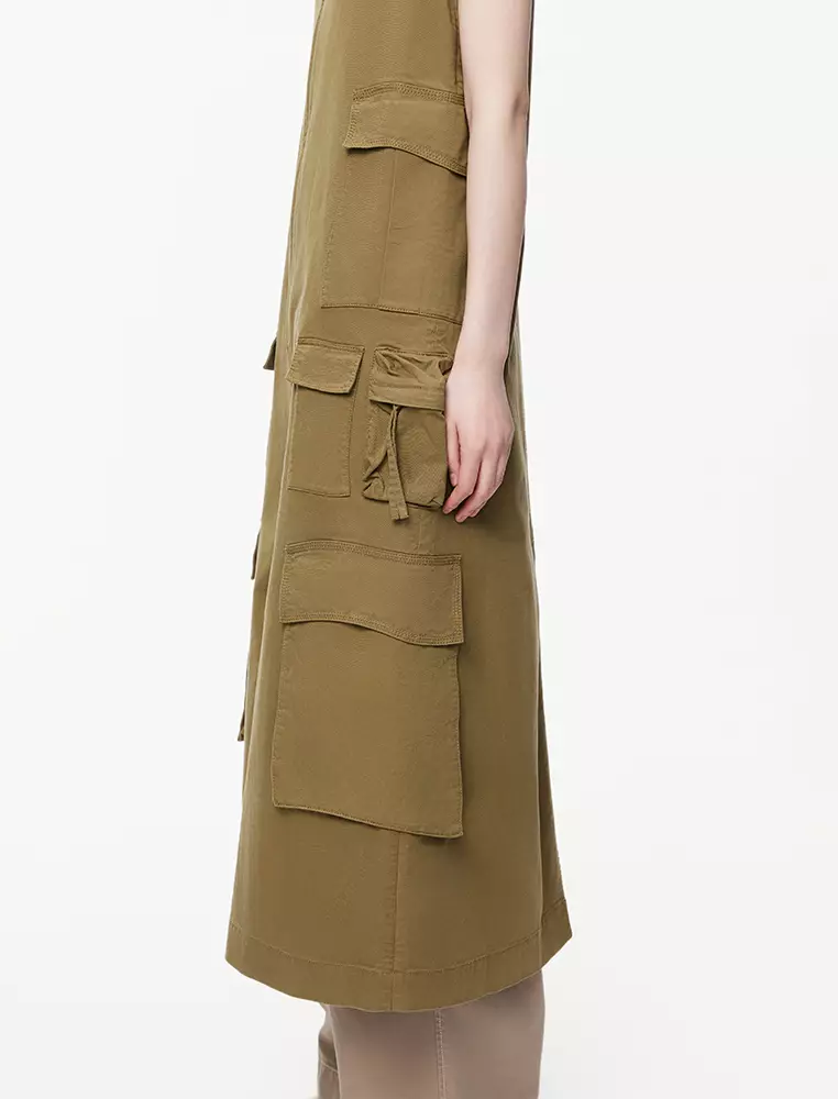 V neck sleeveless dress