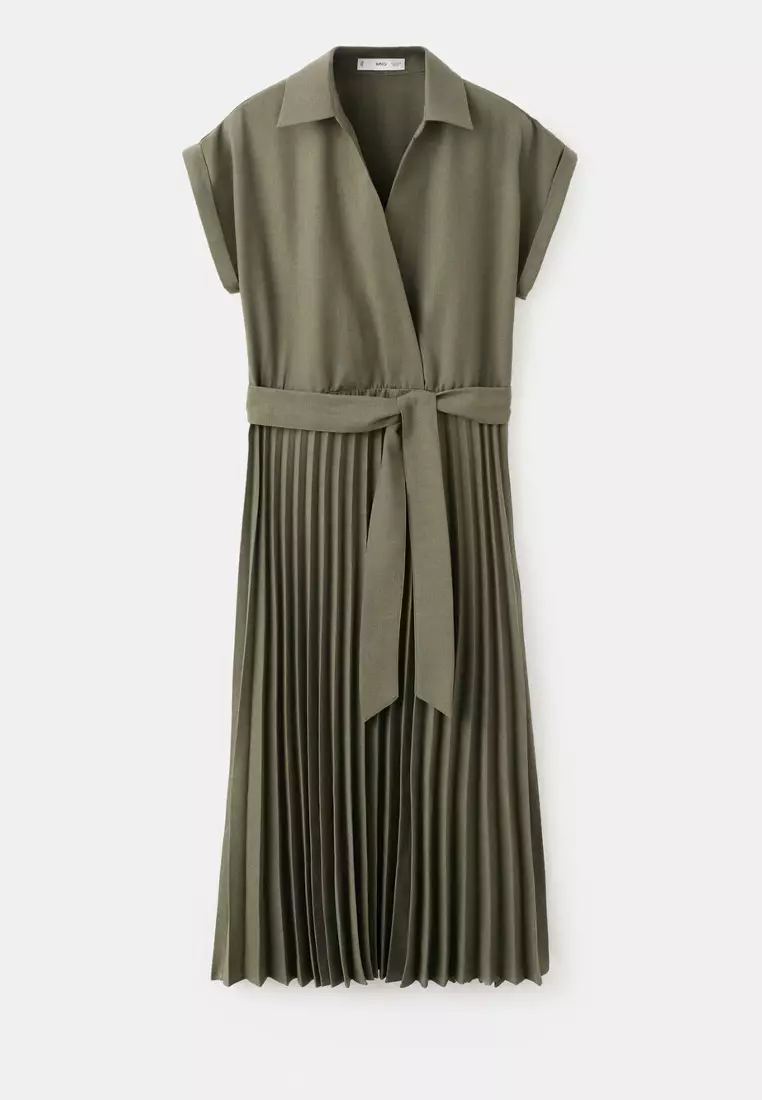Pleated Shirt Dress