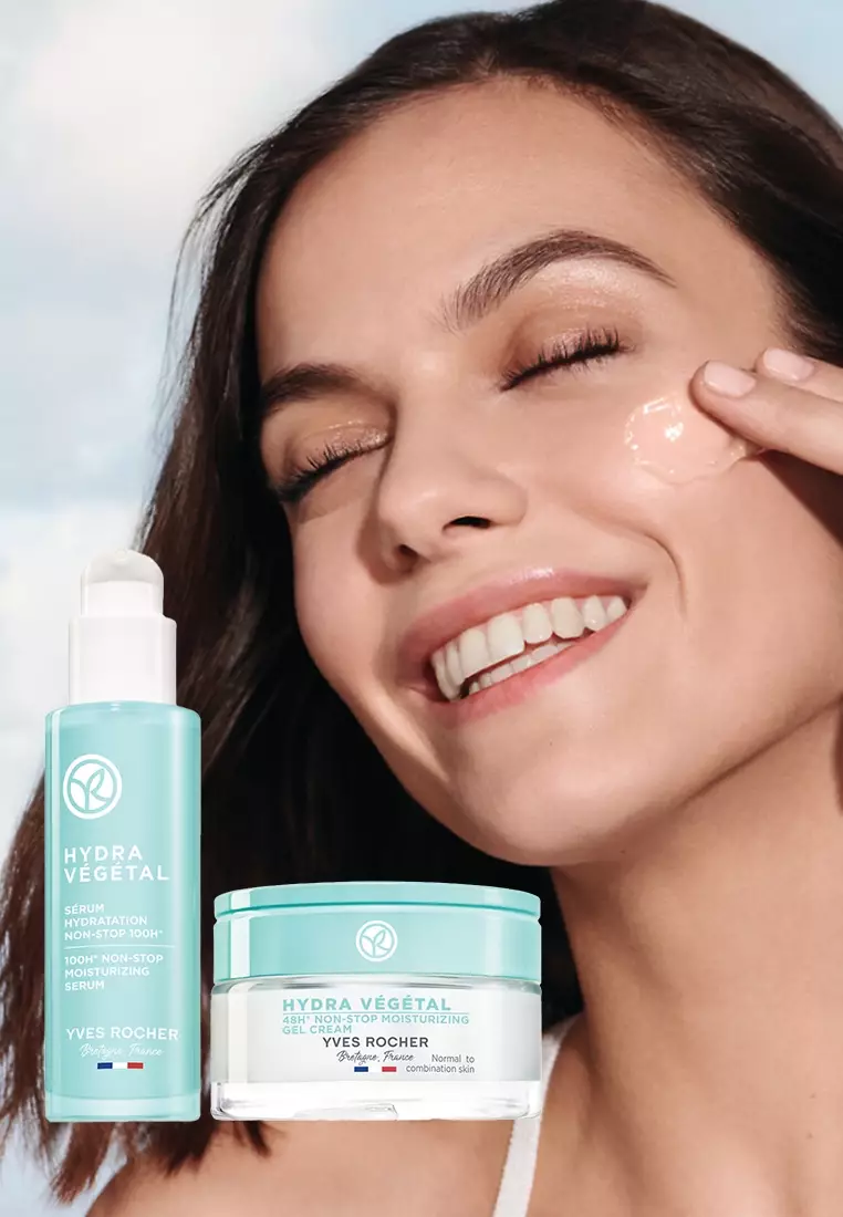 Hydra Vegetal 48H Non-Stop Moisturizing Gel Cream 50ml & Liquid Serum 30ml for all Skin Type Skin Care