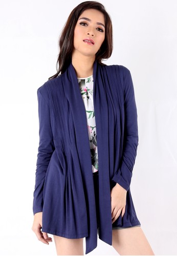 MICHELLE medium legth cardigan with pleats on the front