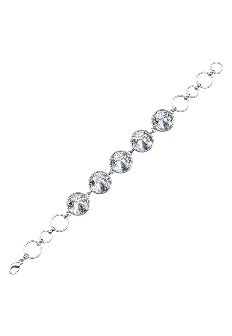 Circlet Quin Bracelet WG - Gelang Crystal Luvea Collection by Her Jewellery