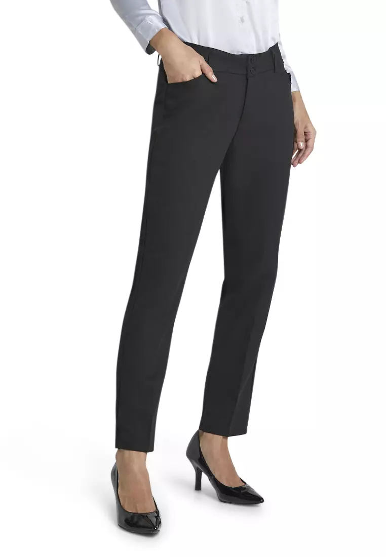 Winnie Celana Import Design Classic Long Pants Bawahan Wanita Formal - Hitam