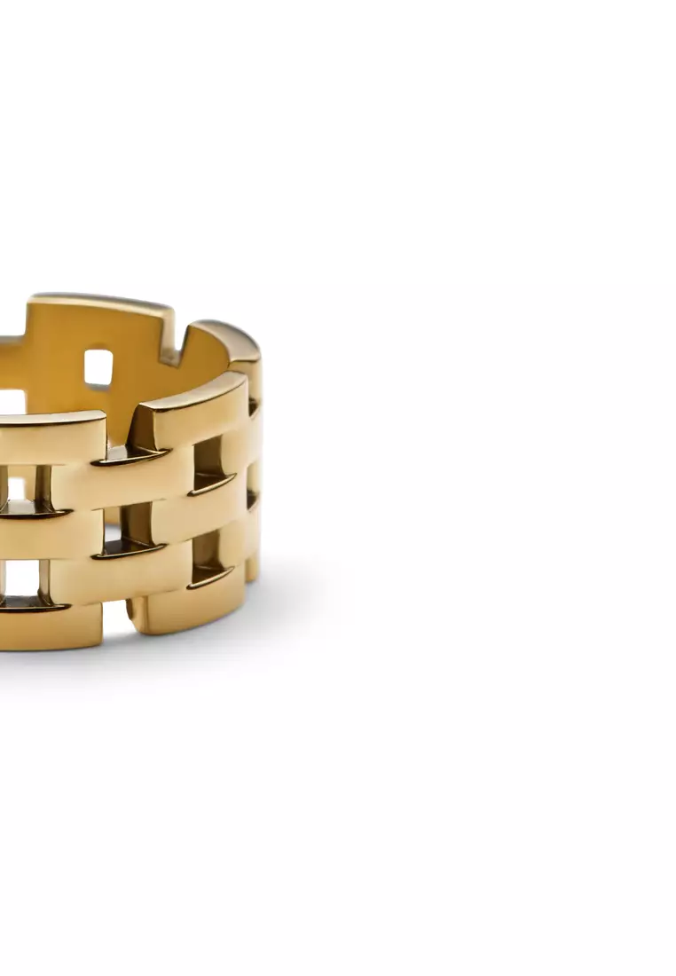 5-Link Ring Gold - Unisex Ring for women and men stainless steel Ring DW Official Authentic Original