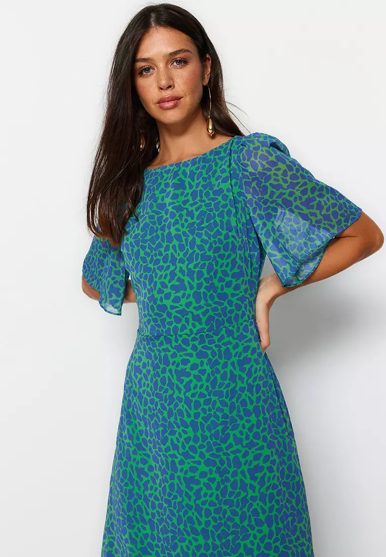 Patterned Midi Dress