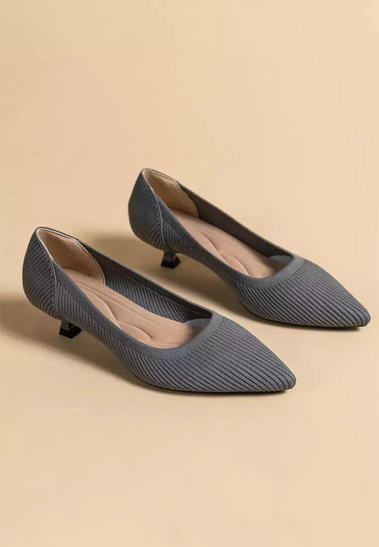 Dark grey sales kitten heels