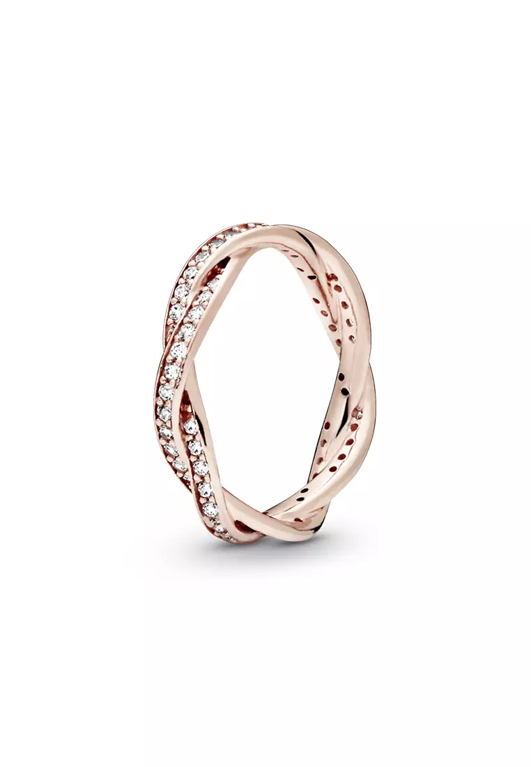 Buy PANDORA Pandora 14K Rose Gold Plated Sparkling Twisted Lines