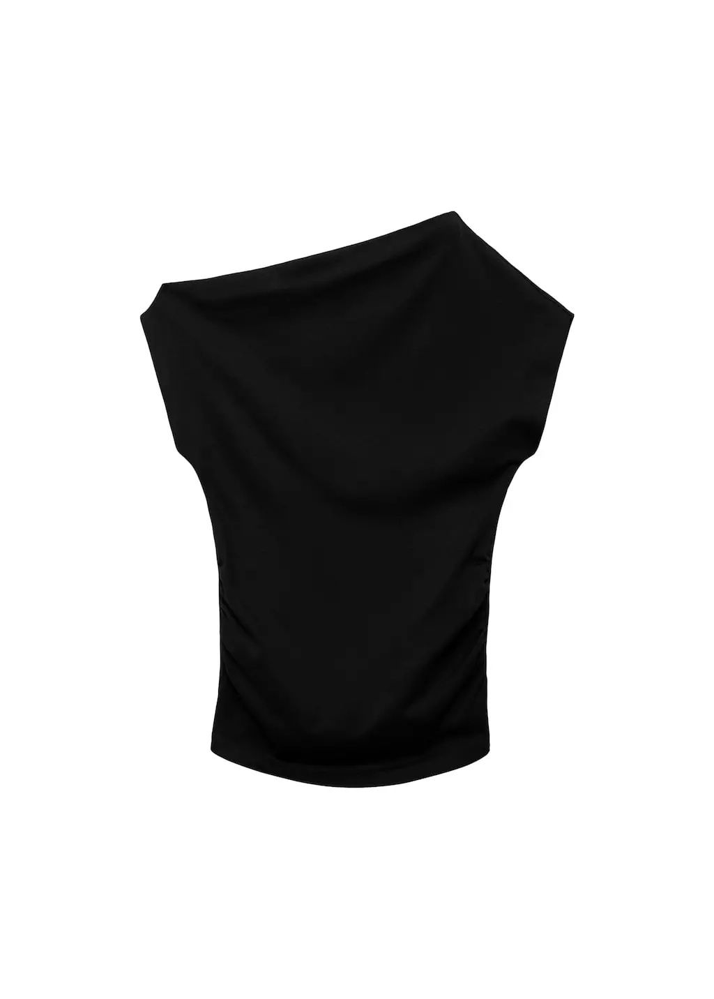 Atasan katun dengan leher asimetris