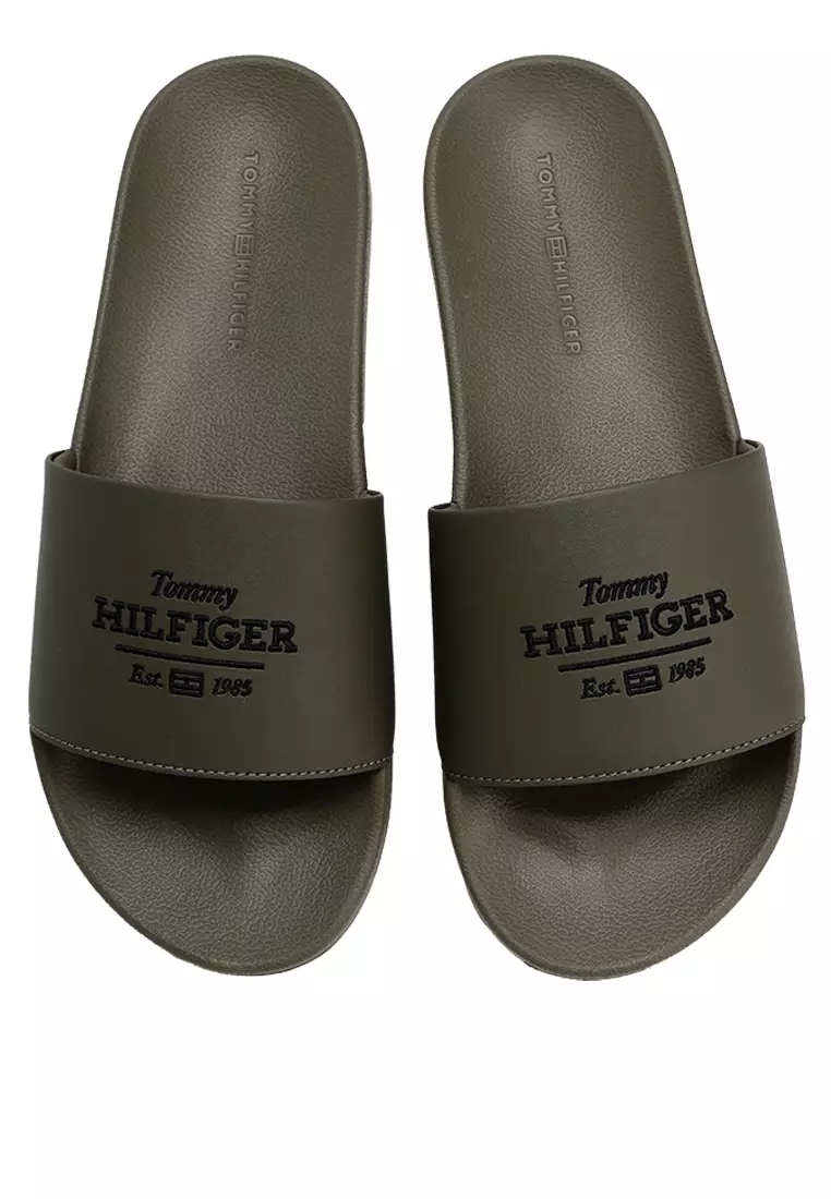 Embroidered Hilfiger 85 Pool Slides - Tommy Mainline