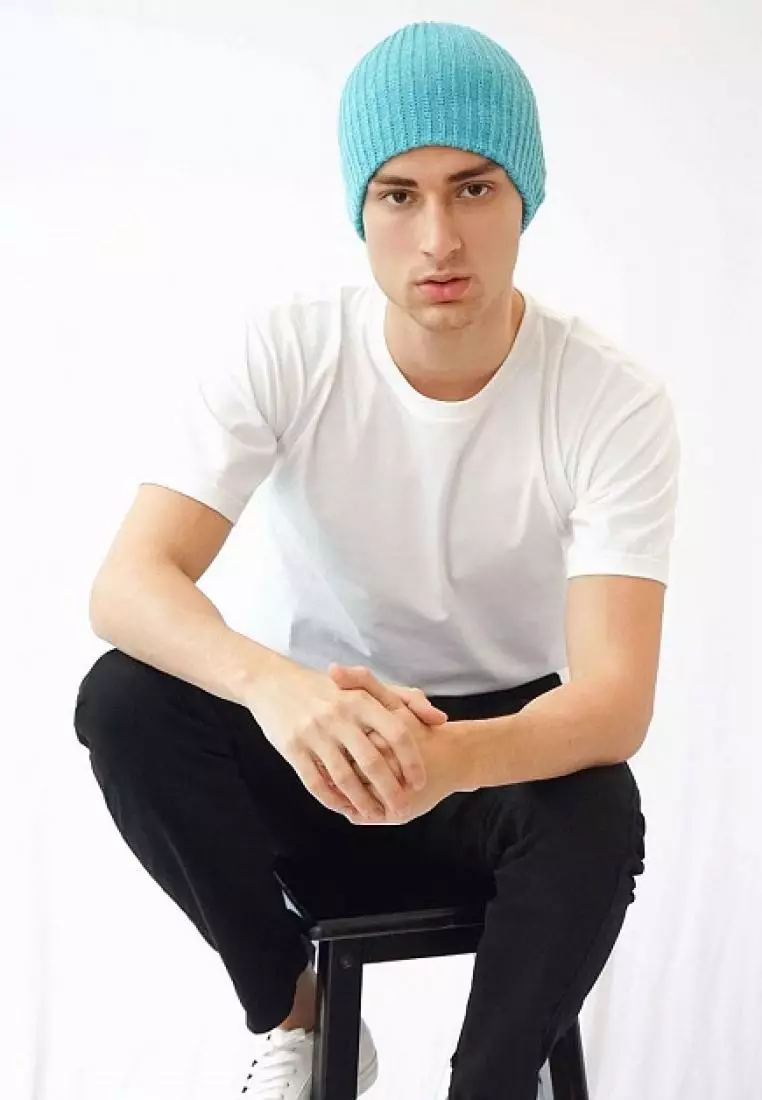 Houseofcuff Topi Kupluk Rajut Beanie Hat Polos Topi Gunung Biru Langit