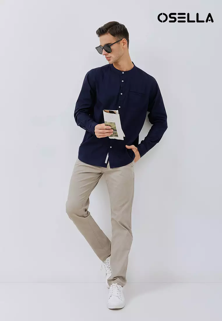 Jual Osella Osella Regular Fit Shirt In Navy Original Zalora