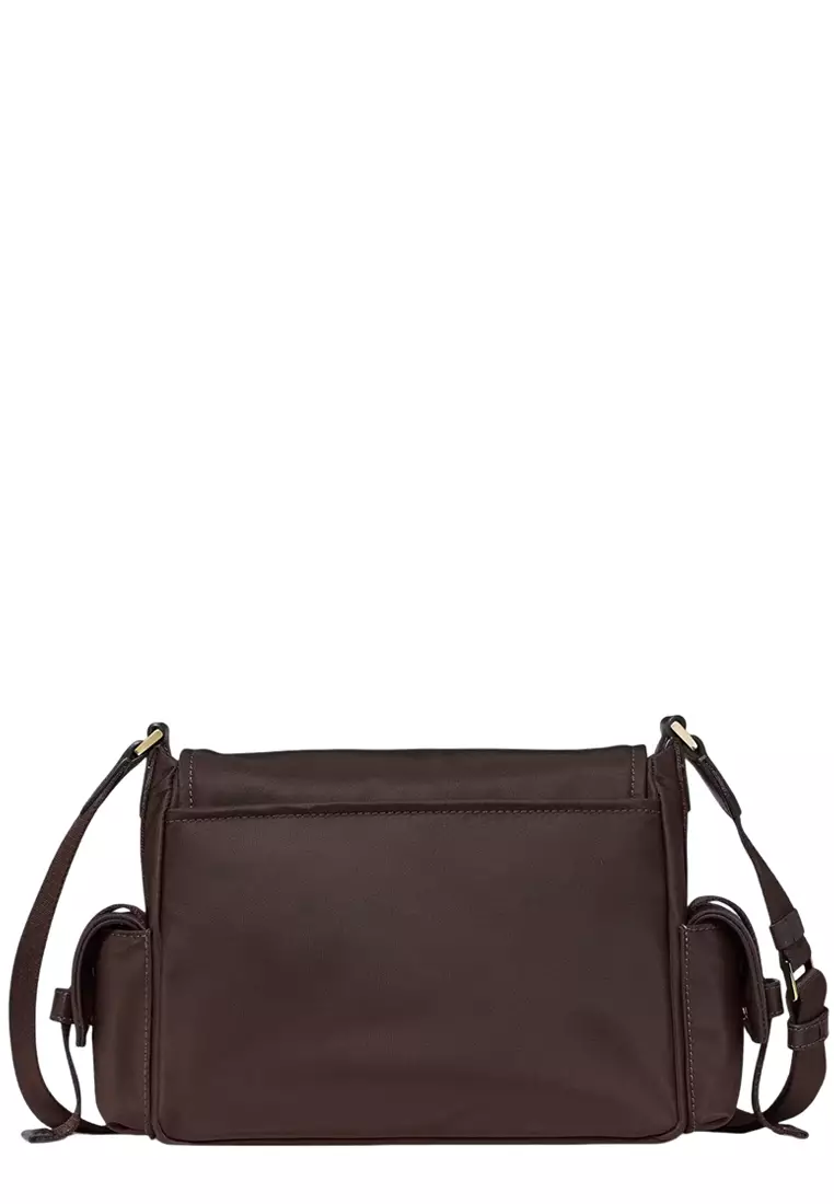 Carter Nylon Messenger Cargo Crossbody Bag - Hot Fudge KN672