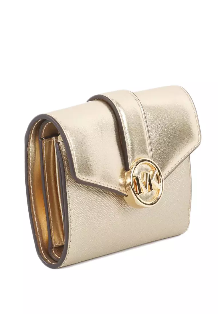 Carmen Medium Flap Bifold Wallet - Pale Gold