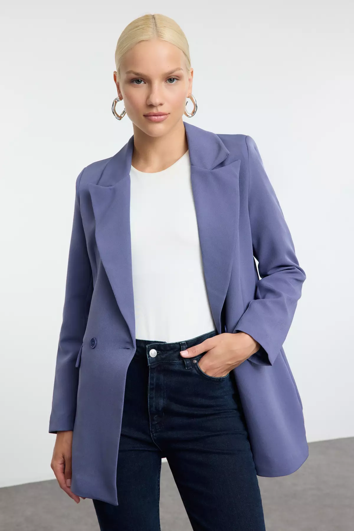 TRENDYOL Damen Blazer In Navy-Blau – Lässiger Jacket-Stil Für Jeden Anlass