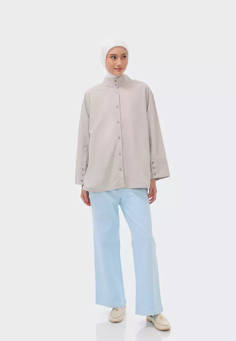 Ria Miranda Cloud Grey Damma Top