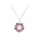 Glamorousky white 925 Sterling Silver Fashion Elegant Pink Flower Freshwater Pearl Pendant with Necklace D6518ACFCB8356GS_1