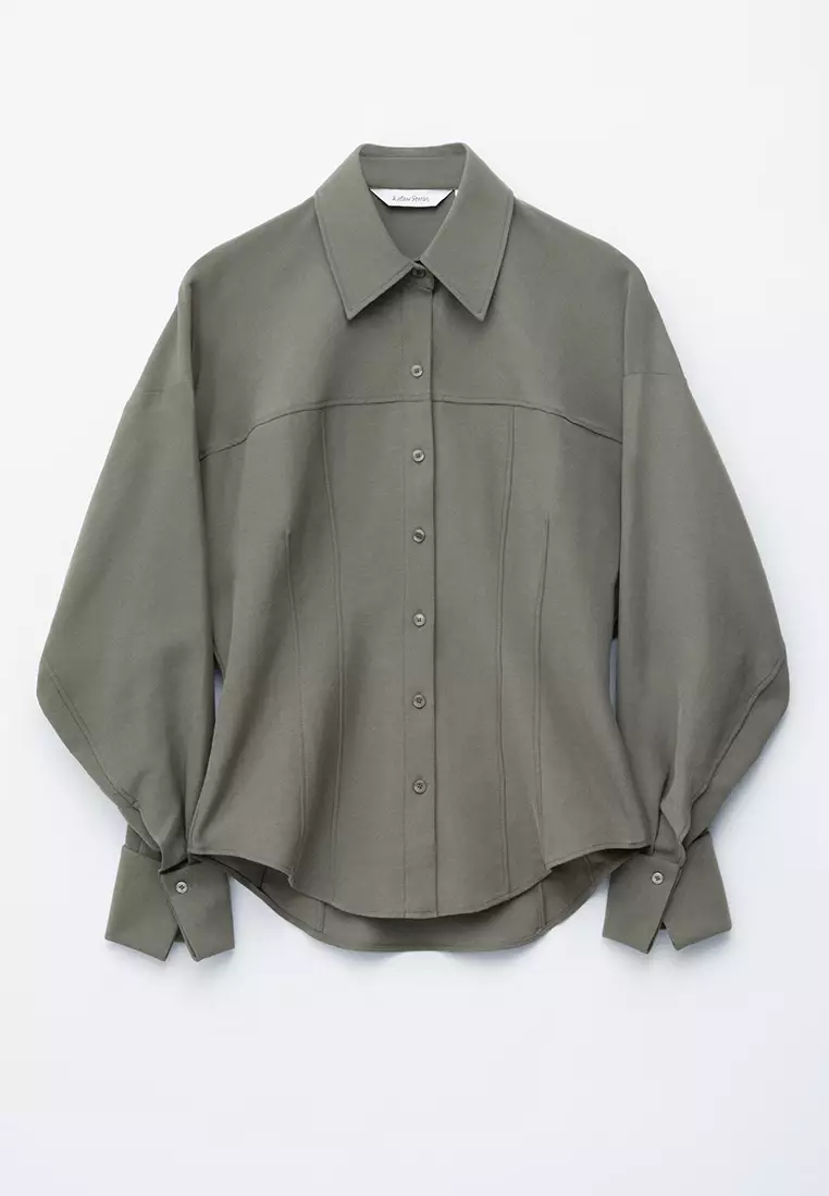 Balloon-Sleeved Tapered Shirt