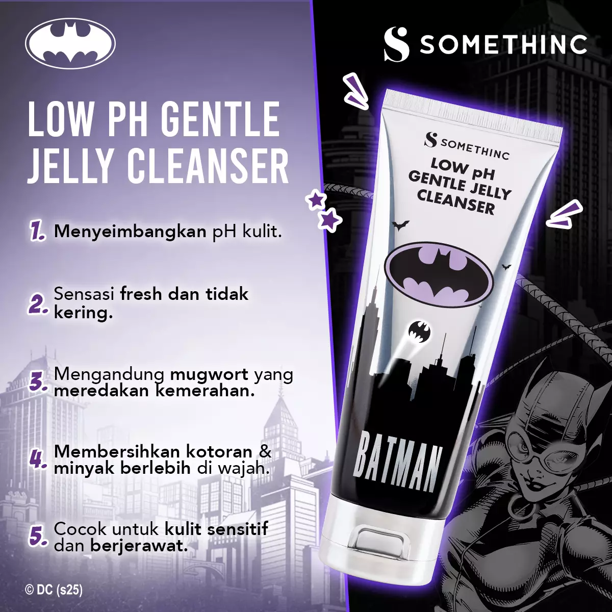 SOMETHINC Low pH Gentle Jelly Cleanser (Sabun Cuci Muka) - Batman Edition