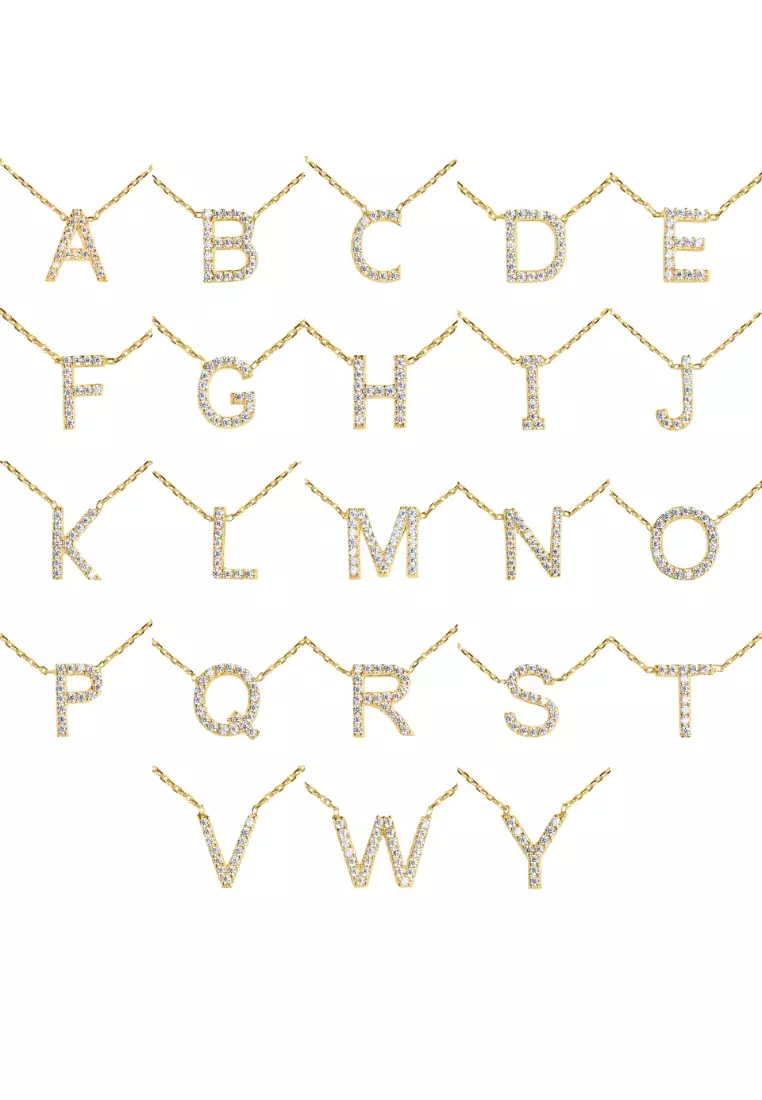  Letter Necklace 14k Gold - H