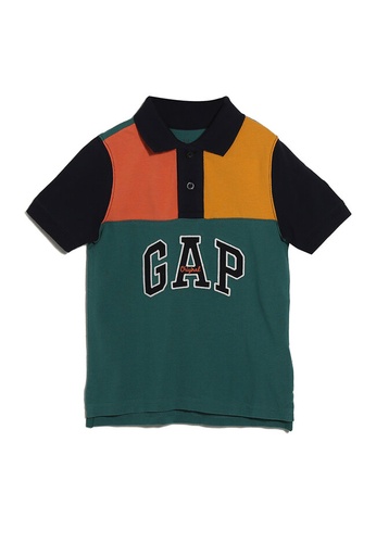 GAP green Colorblock Logo Polo Shirt CB517KA7C4B2ABGS_1